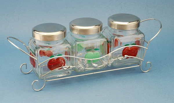 storage jar set with metal lid 
  
   
     
    