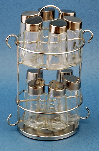 Cruet set with metal stand
  
   
     
    
