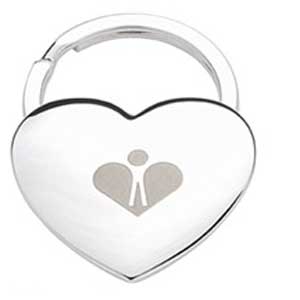 Cool Silver Heart Metal Keytag