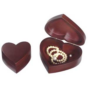 Heart Shaped Wooden Jewelery Box