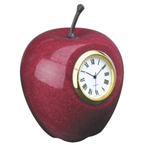 Clock Desk Logo/Marble Apple Clock