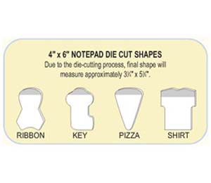 4" x 6" Adhesive Die Cut Notepad (50 sheet pad)