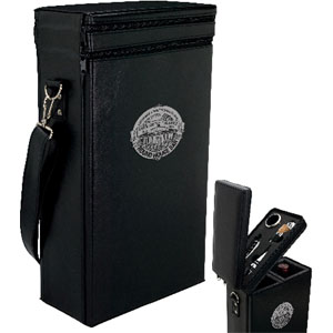 PU LEATHER 2 BTL WINE HOLDER SET