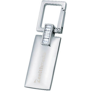 Geomat Keytag With Square Gems