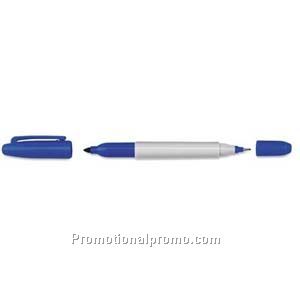 Sharpie Twin-Tip Grey Barrel/Blue Permanent Marker