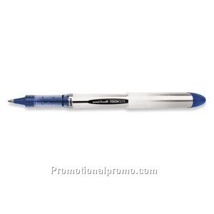 uni-ball Vision Elite White/Silver Barrel, Blue Ink Roller Ball