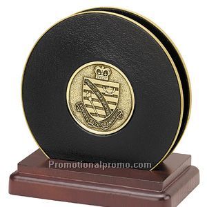 Two Coin Edge Coasters with Solid Cherry or Walnut