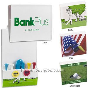 Stock 4-2-1 Golf Tee Packet - 3-1/4" Tee