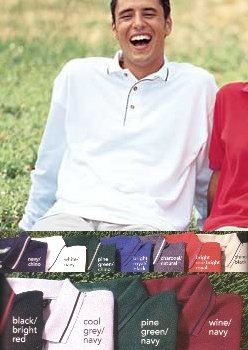 Outer Banks Long Sleeve Pique Polo with Tipped Trim