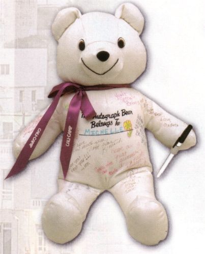 Autograph Bear with Ribbon