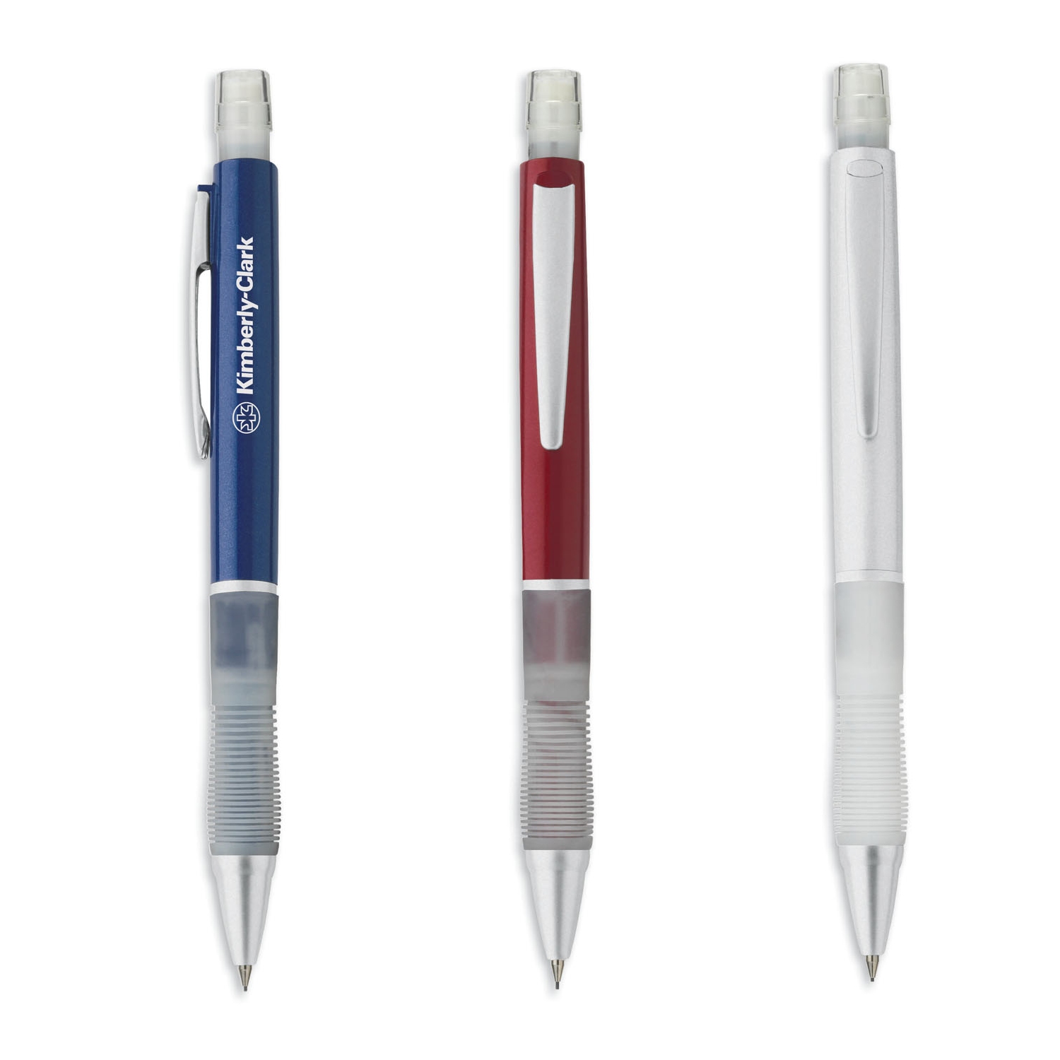 Retro metallic push-action pencil
