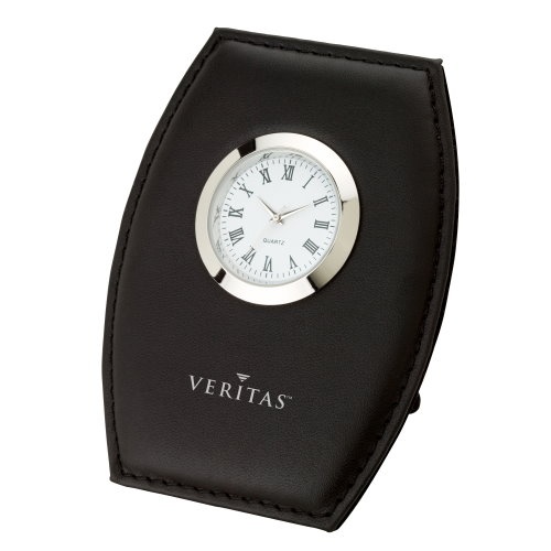 FAUX LEATHER DESK / TRAVEL CLOCK