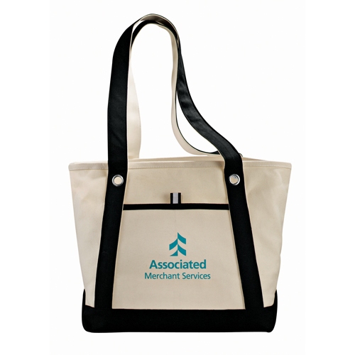 Accent Stripe 22 oz.Cotton Boat Tote