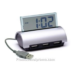 3Port Hub with LCD Clock