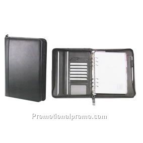 A5 zip around faux leather organizer