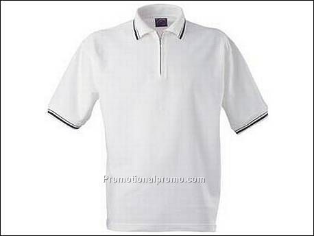 Austin zip polo tipping. 1x1 gebreide...