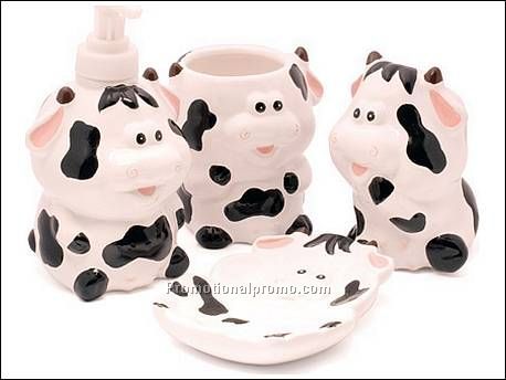 Bathroom set Cow ceramic