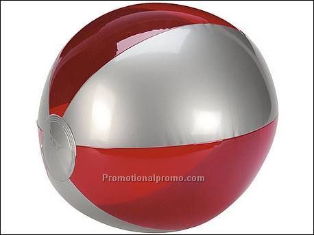 Beachball zilver/rood