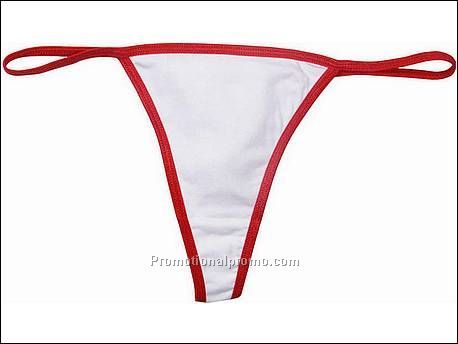 Bella Contrast Thong Bikini, White/Red