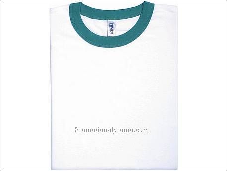 Bella T-shirt Ringer S/S, White/Kelly