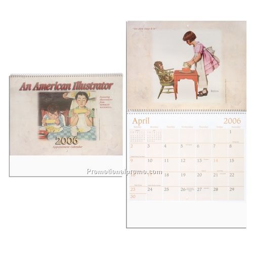 Calendar - An American Illustrator, Calendar, 10.50" x 18.25" Open; 10.50" x 10" Closed