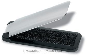 Clothes brush with shoe horn