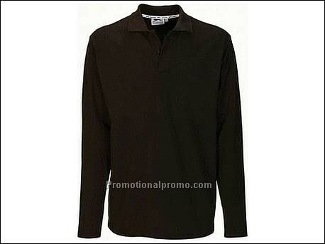 Cotton long sleeve polo. 1x1 gebreide...
