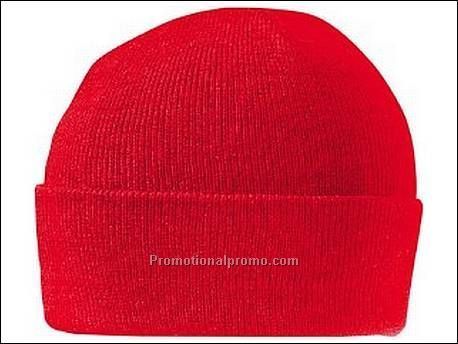 Gebreide muts met omslag, 1x1 rib,...