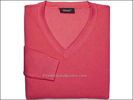 Hanes Pullover V-Neck, Strawberry