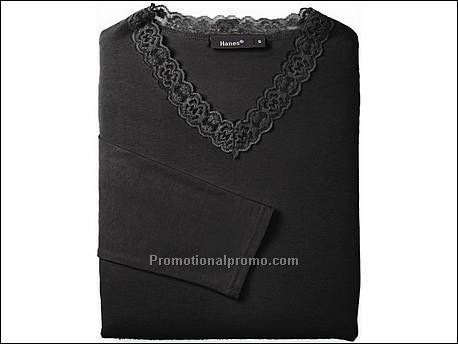 Hanes T-shirt Lace BeauTy, Black