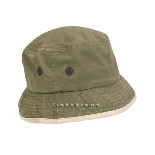 Hat - Enzyme Washed Bucket Fishing Hat with Trim