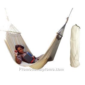 NATURAL COTTON CANVAS HAMMOCK W/PILLOW