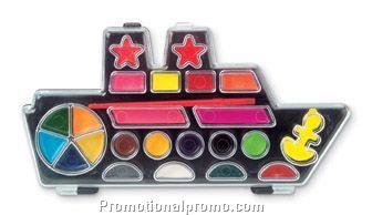 Paint set in shape of boat