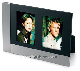 Photo frame with two windows