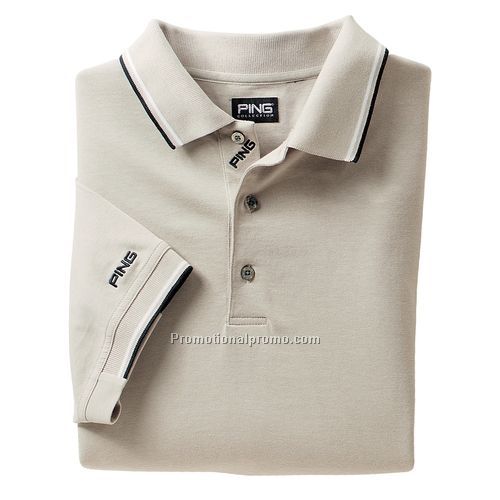 Shirt - PING (R)  Jersey Knit Sport Shirt with Tipped Trim