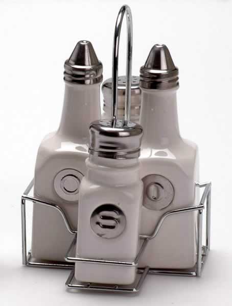 cruet set with metal stand
  
   
     
    