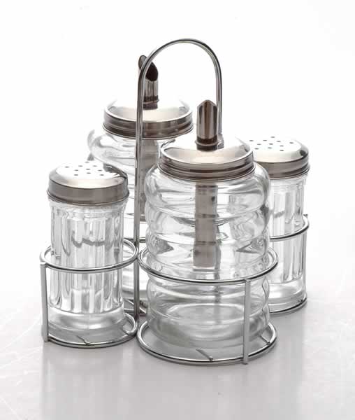 cruet set with metal stand
  
   
     
    