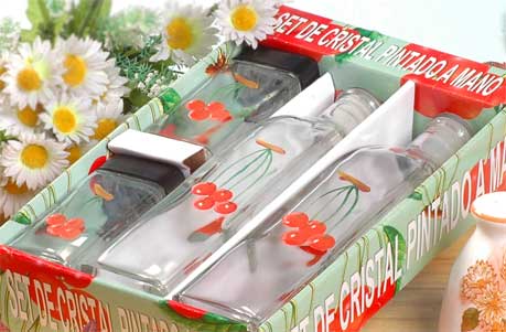 hand painted cruet set with display tray
  
   
     
    