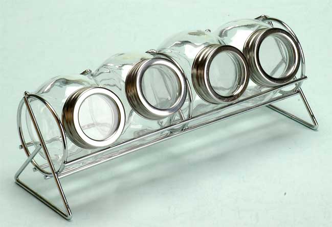 cruet set with metal stand
  
   
     
    