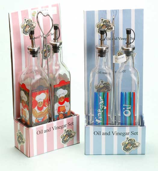 Oil and vinegar set with metal lid
  
   
     
    