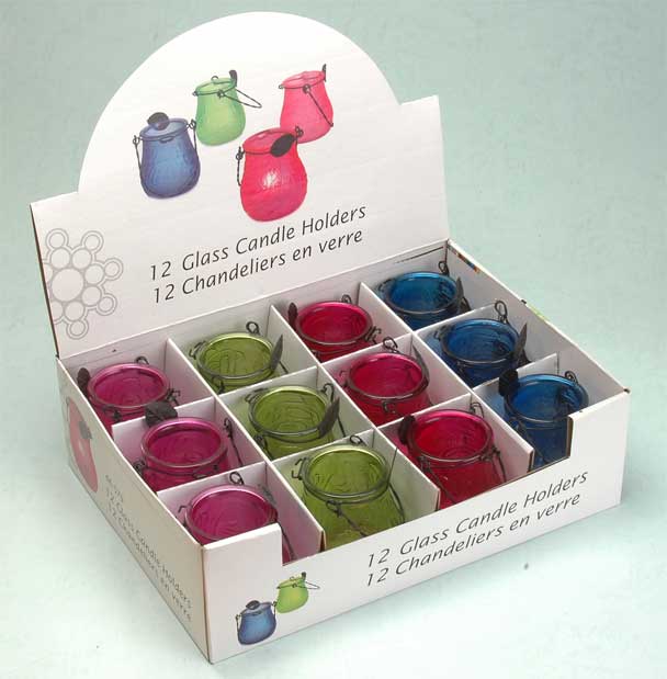 color sprayed candle holders in display tray
  
   
     
    