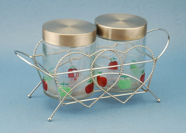 storage jar set with metal lid 
  
   
     
    