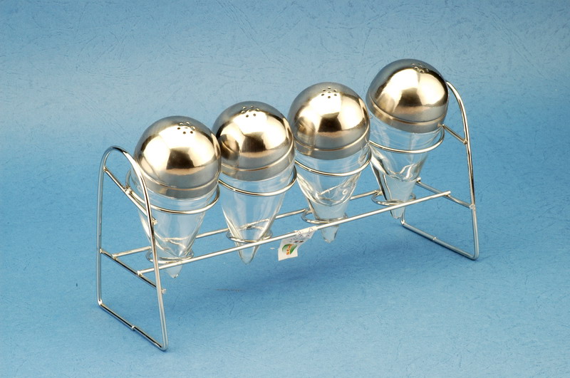 Cruet set with metal stand
  
   
     
    