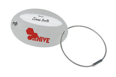 Oval Metal Luggage Tag