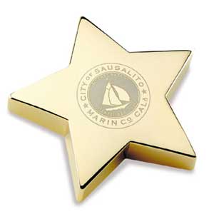 Gold Plated Star Paperweight