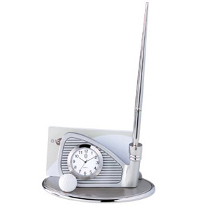 Golf Club Clock Business Card Holder