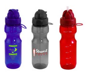 20 oz. Polycarbonate Bottle with Flip-Up Straw