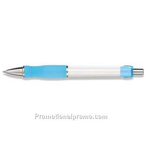 Paper Mate Breeze White Barrel/Turquoise Grip & Clip Ball Pen