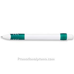 Paper Mate Dash White Barrel/Green Trim & Grip Ball Pen