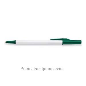 Paper Mate Write Bros White Barrel/Forest Green Trim, Black Ink